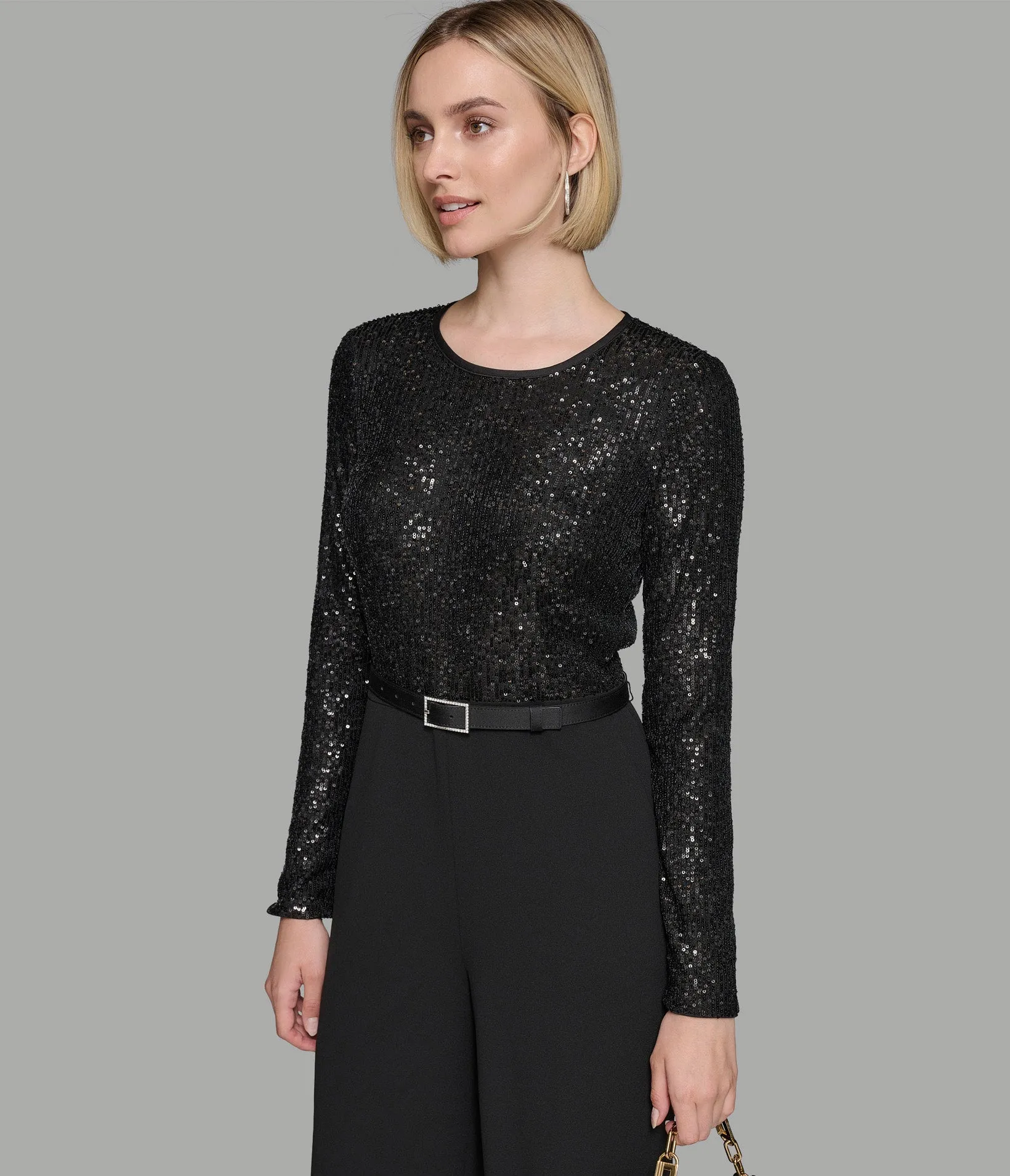 SEQUIN BODICE JUMPSUIT sold by Karl Lagerfeld Paris product image thumbnail 4