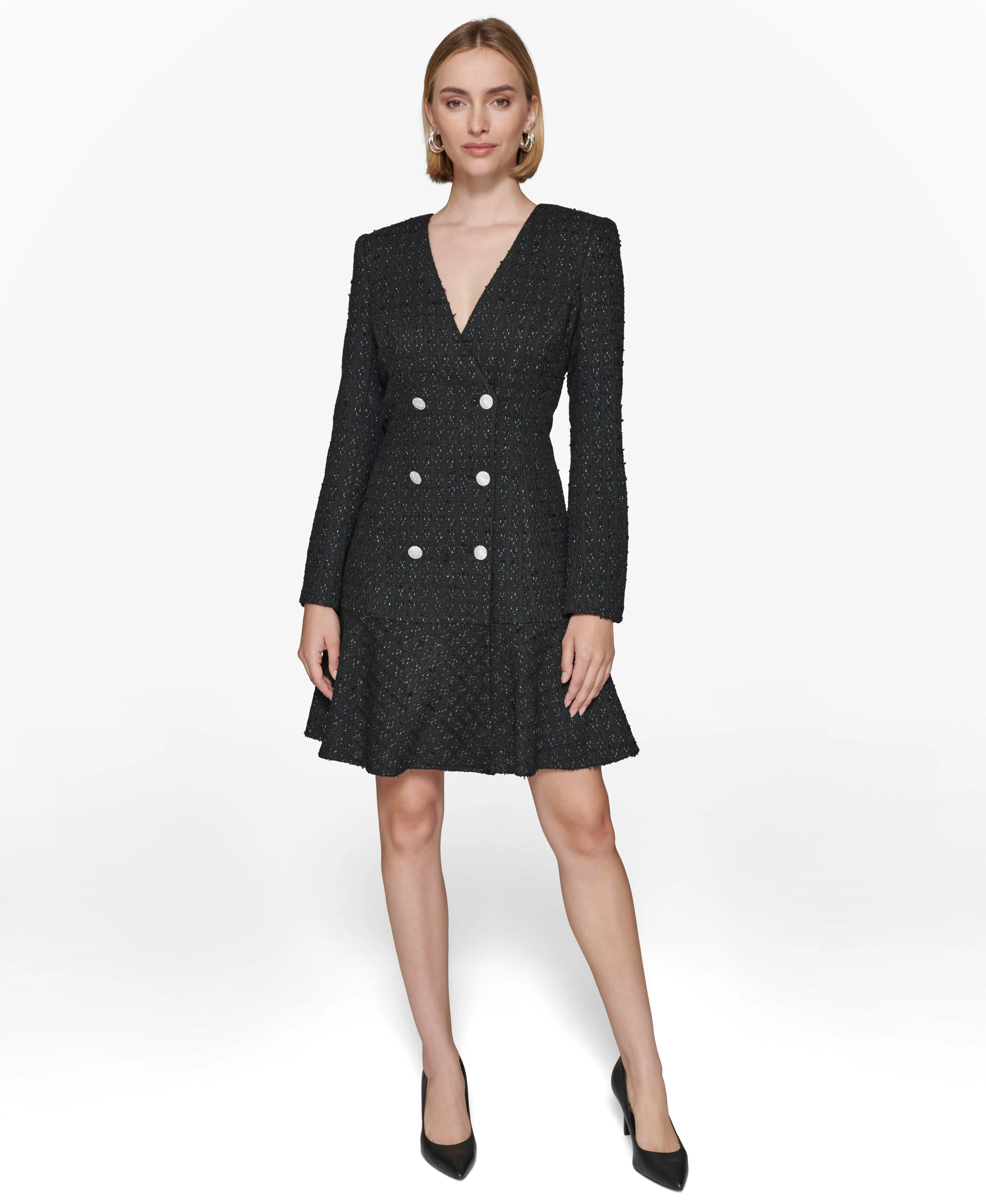 BOUCLE TWEED METALLIC DRESS sold by Karl Lagerfeld Paris product image thumbnail 5