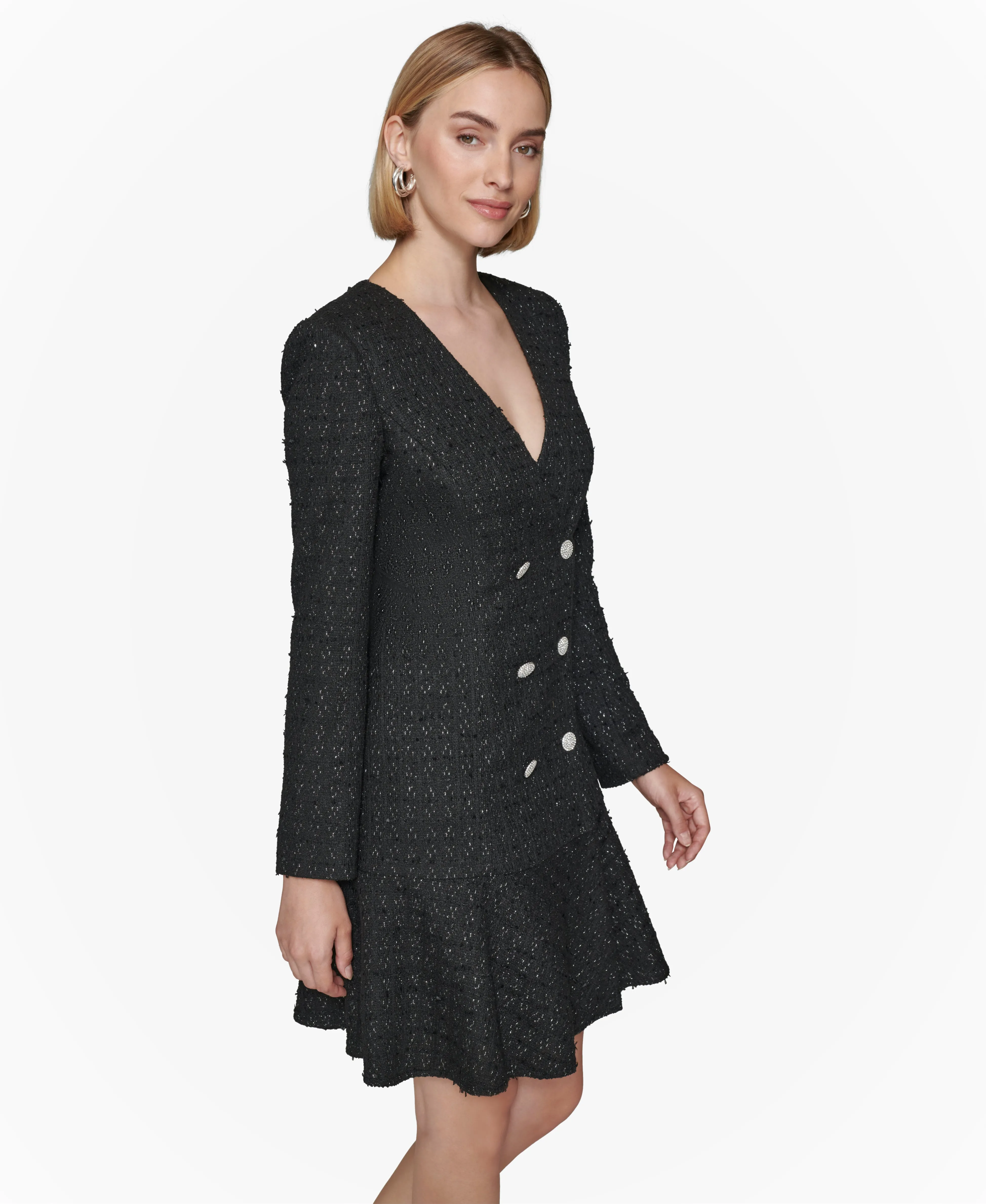 BOUCLE TWEED METALLIC DRESS sold by Karl Lagerfeld Paris product image thumbnail 3