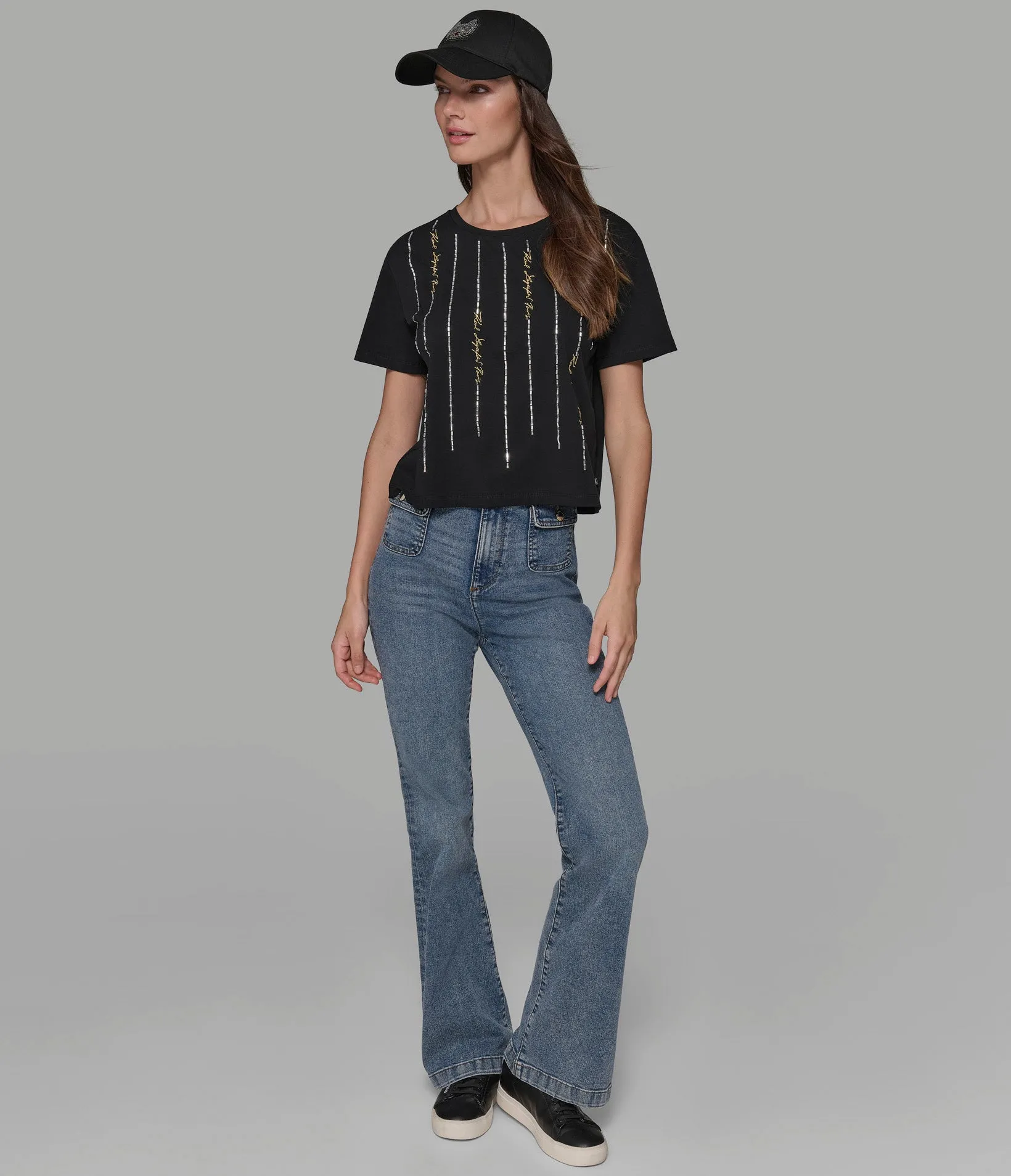 CRYSTAL SCRIPT TEE sold by Karl Lagerfeld Paris product image thumbnail 5