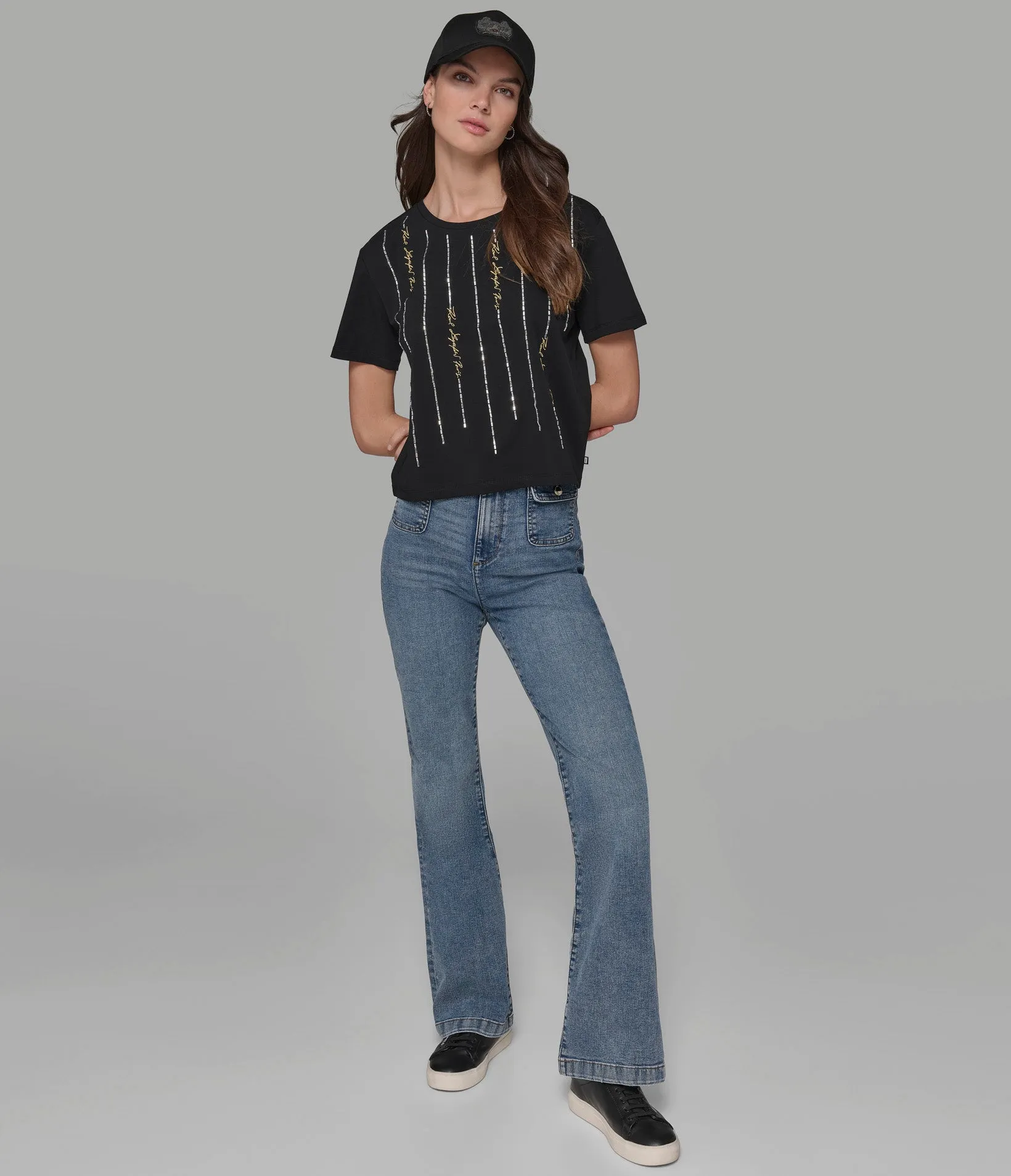 CRYSTAL SCRIPT TEE sold by Karl Lagerfeld Paris product image thumbnail 4