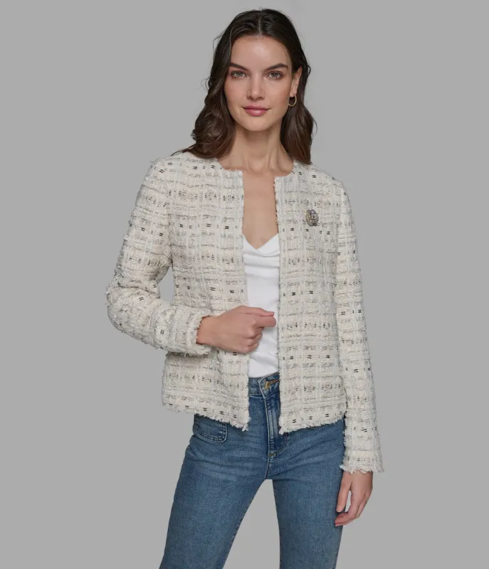 BOUCLE COLLARLESS JACKET sold by Karl Lagerfeld Paris