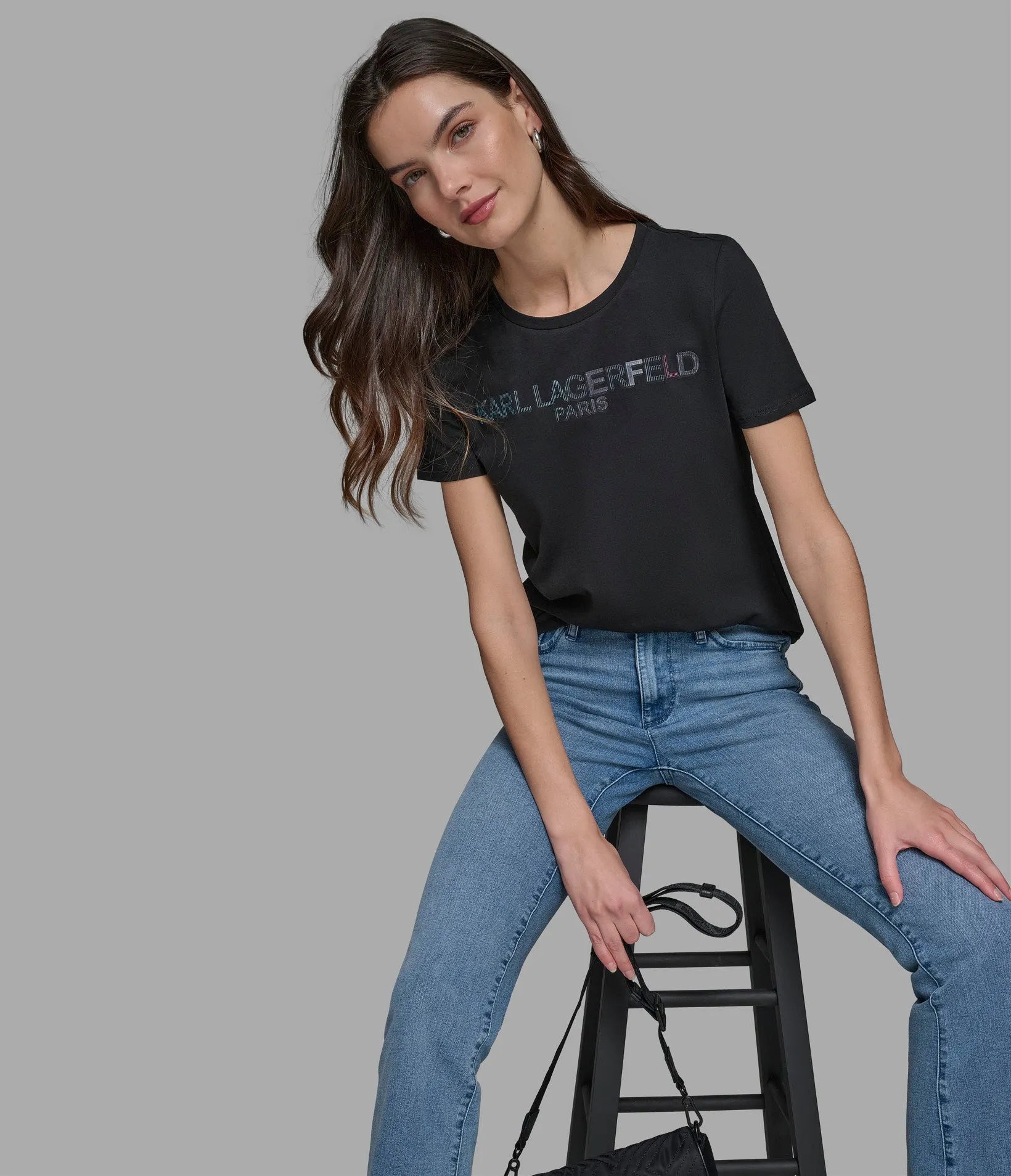 IRRIDESCENT LOGO TEE sold by Karl Lagerfeld Paris product image thumbnail 5