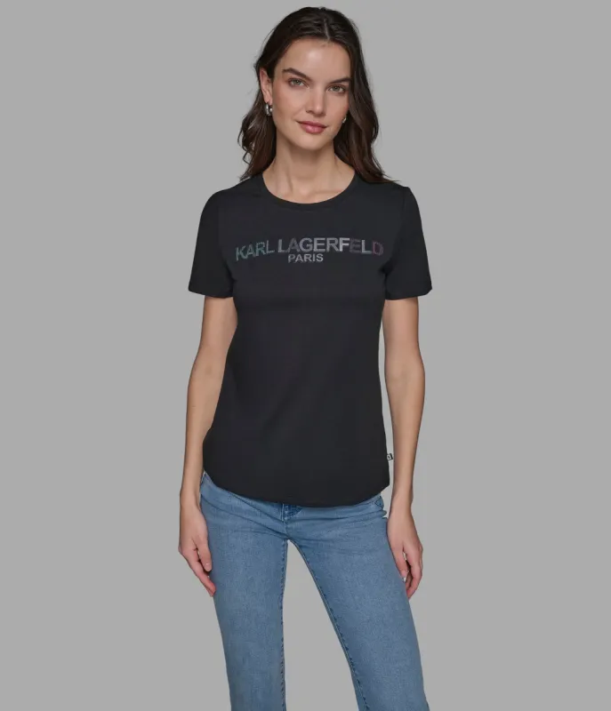 IRRIDESCENT LOGO TEE sold by Karl Lagerfeld Paris