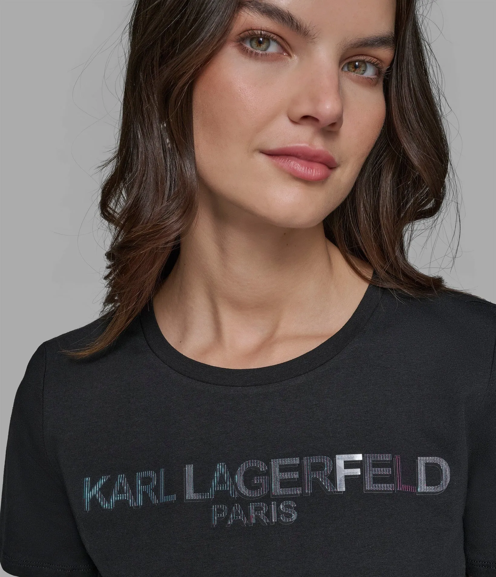 IRRIDESCENT LOGO TEE sold by Karl Lagerfeld Paris product image thumbnail 4