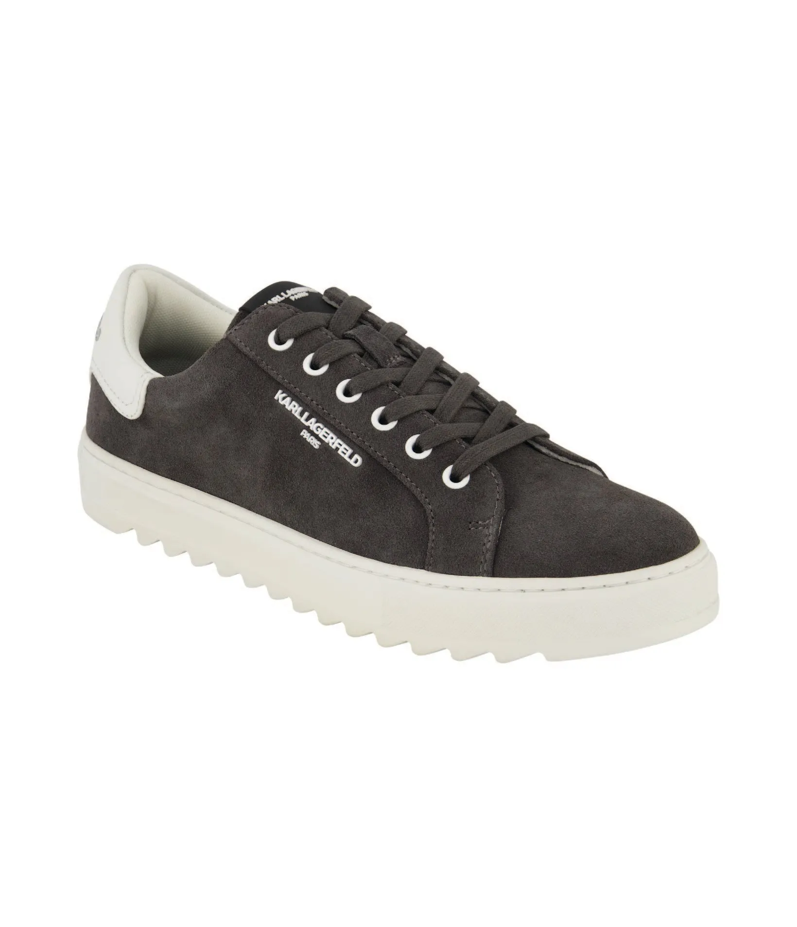SUEDE PLAIN TOE SNEAKER WITH SIDE TONAL LOGO PLAT sold by Karl Lagerfeld Paris