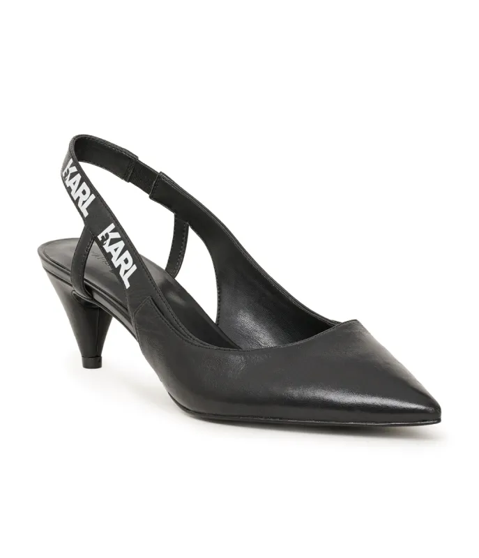 GISELLE LOGO SLINGBACK KITTEN HEEL sold by Karl Lagerfeld Paris