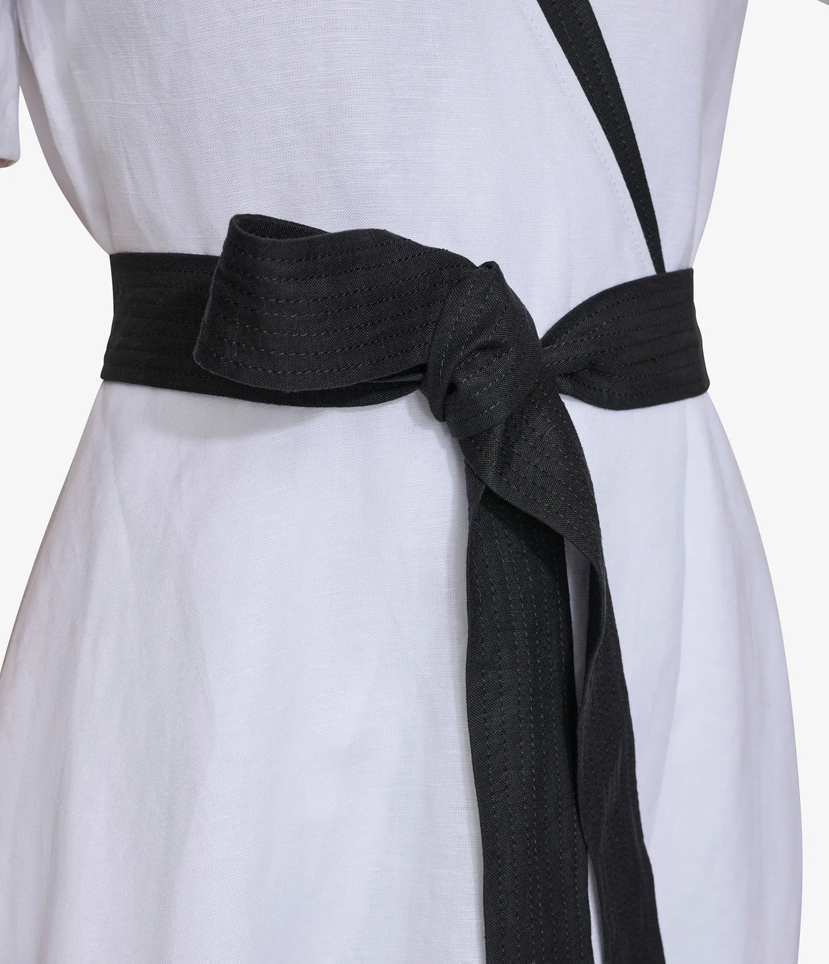 LINEN CONTRAST TRIM MIDI DRESS sold by Karl Lagerfeld Paris product image thumbnail 2