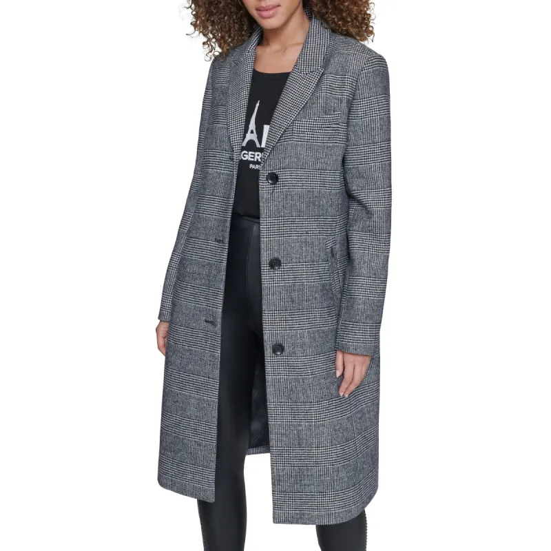 PLAID TOP COAT sold by Karl Lagerfeld Paris