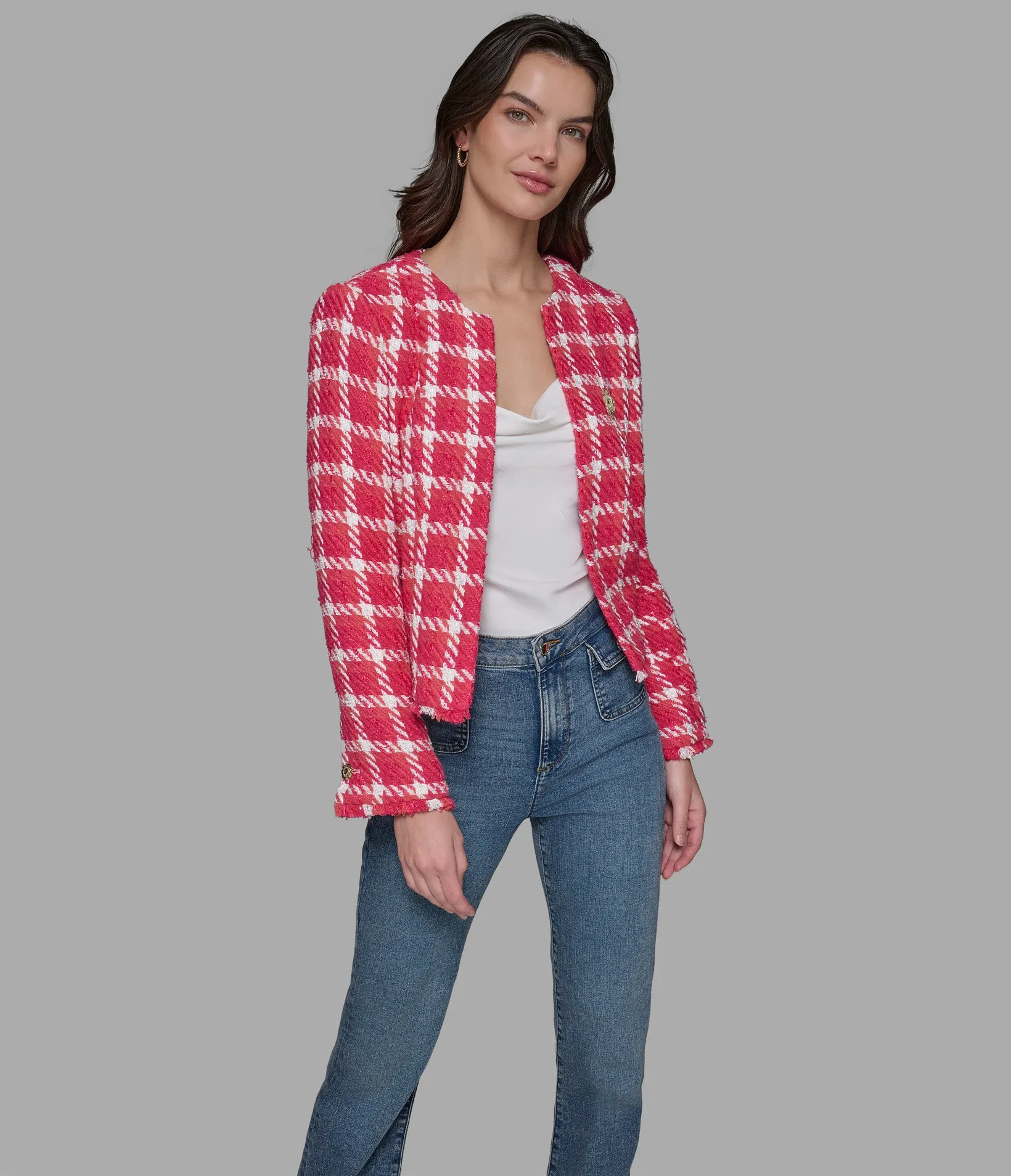 BOUCLE COLLARLESS JACKET sold by Karl Lagerfeld Paris