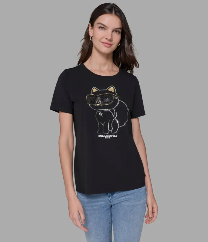SEQUIN CHOUPETTE TEE sold by Karl Lagerfeld Paris