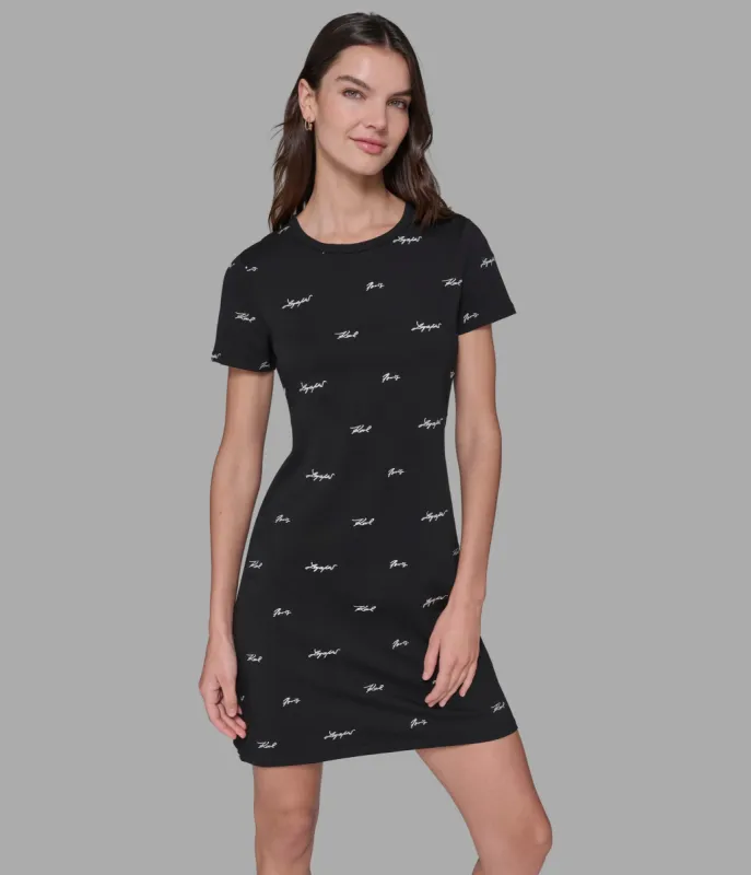 KARL SIGNATURE T-SHIRT DRESS sold by Karl Lagerfeld Paris