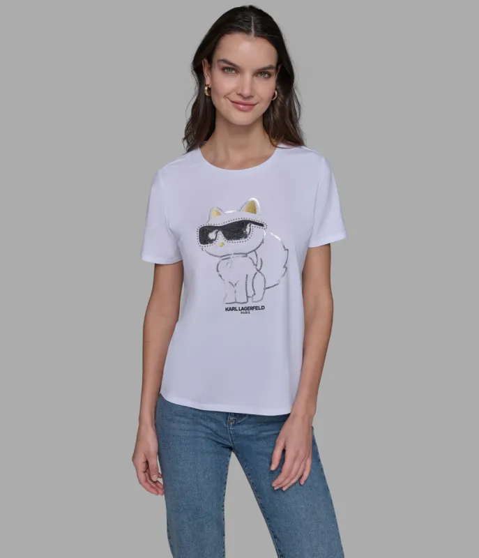 SEQUIN CHOUPETTE TEE sold by Karl Lagerfeld Paris