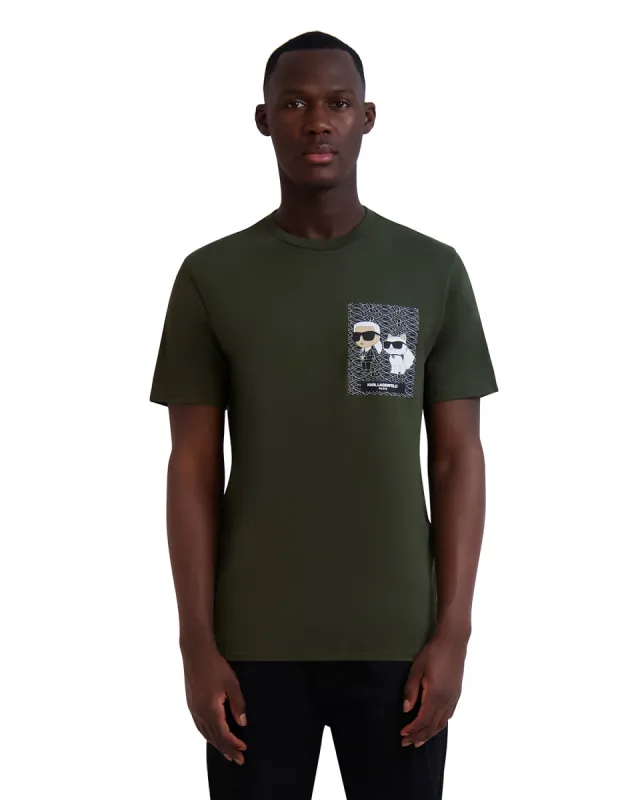 DUO FAUX POCKET GRAPHIC TEE sold by Karl Lagerfeld Paris