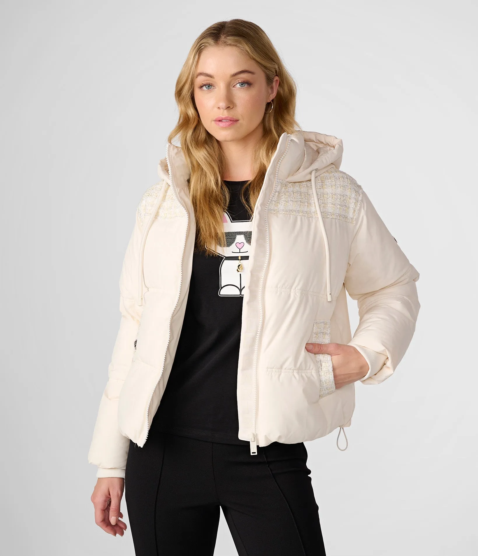 TWEED PUFFER JACKET sold by Karl Lagerfeld Paris