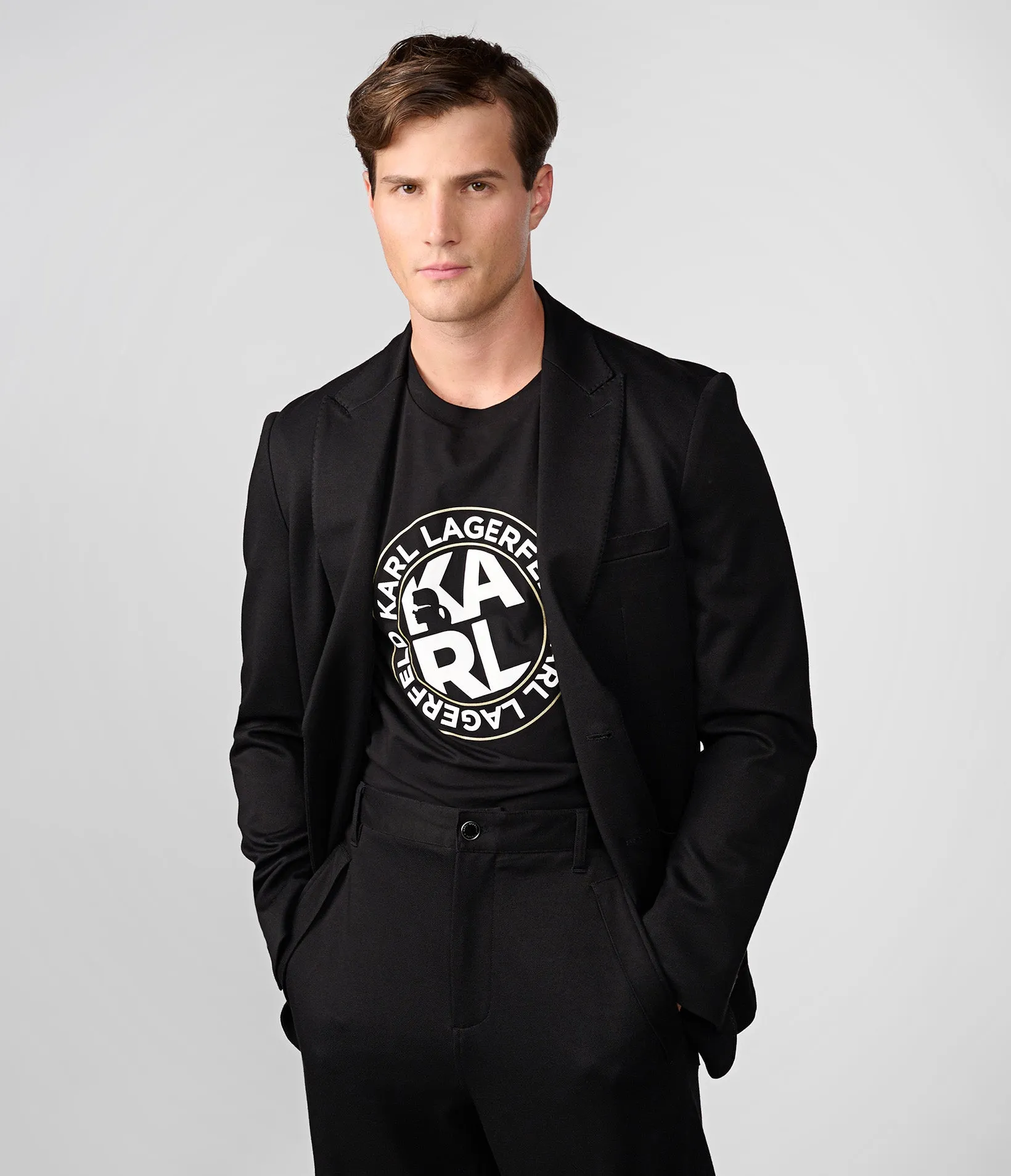 PEAK LAPEL BUTTON BLAZER sold by Karl Lagerfeld Paris