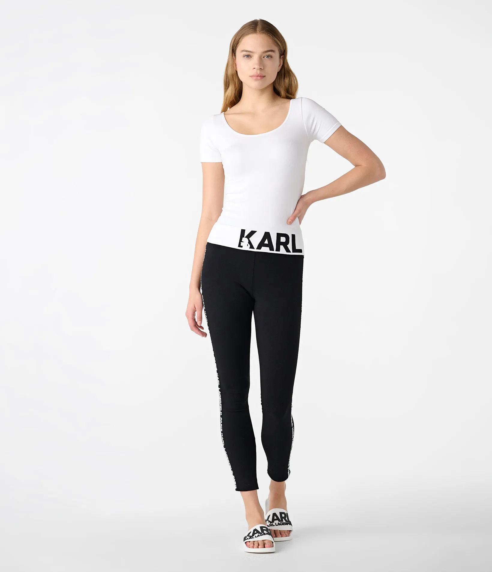 RIBBED BOLD LOGO TEE sold by Karl Lagerfeld Paris product image thumbnail 4