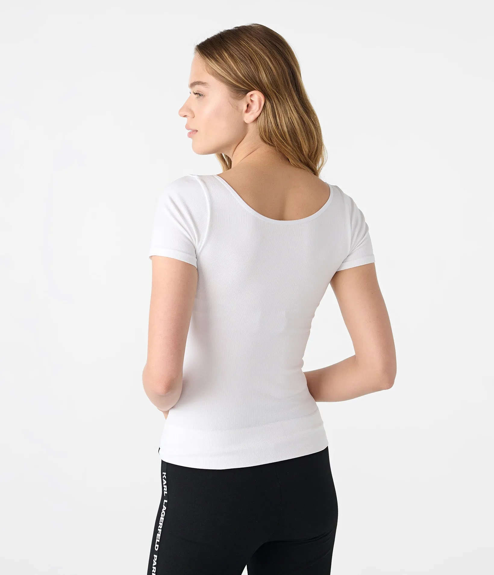 RIBBED BOLD LOGO TEE sold by Karl Lagerfeld Paris product image thumbnail 2