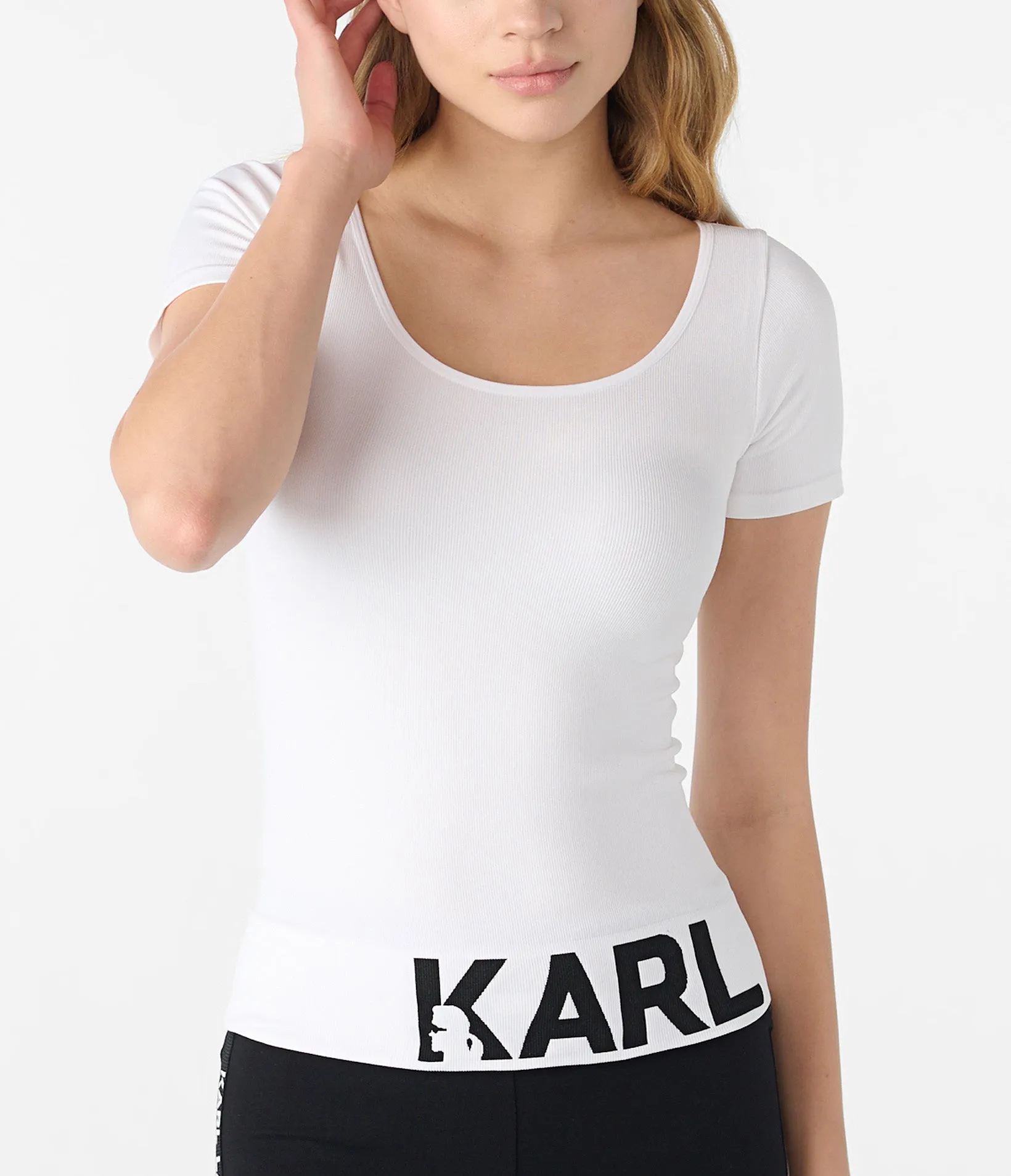 RIBBED BOLD LOGO TEE sold by Karl Lagerfeld Paris product image thumbnail 3