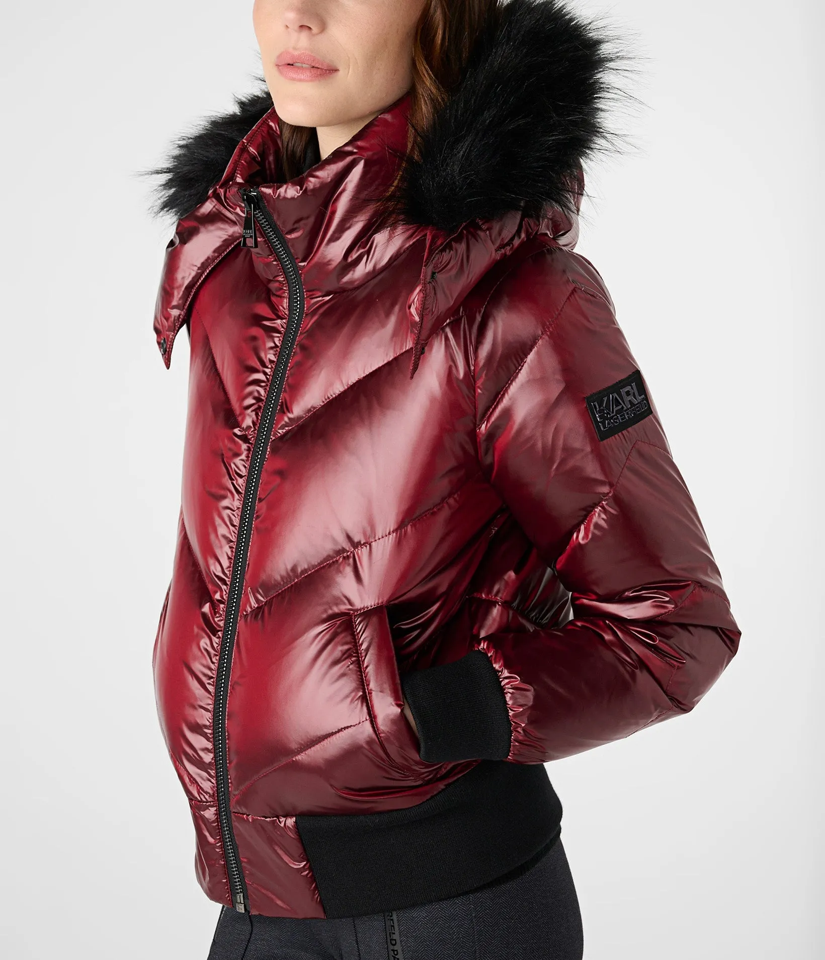 CHEVRON QUILT BOMBER sold by Karl Lagerfeld Paris product image thumbnail 3