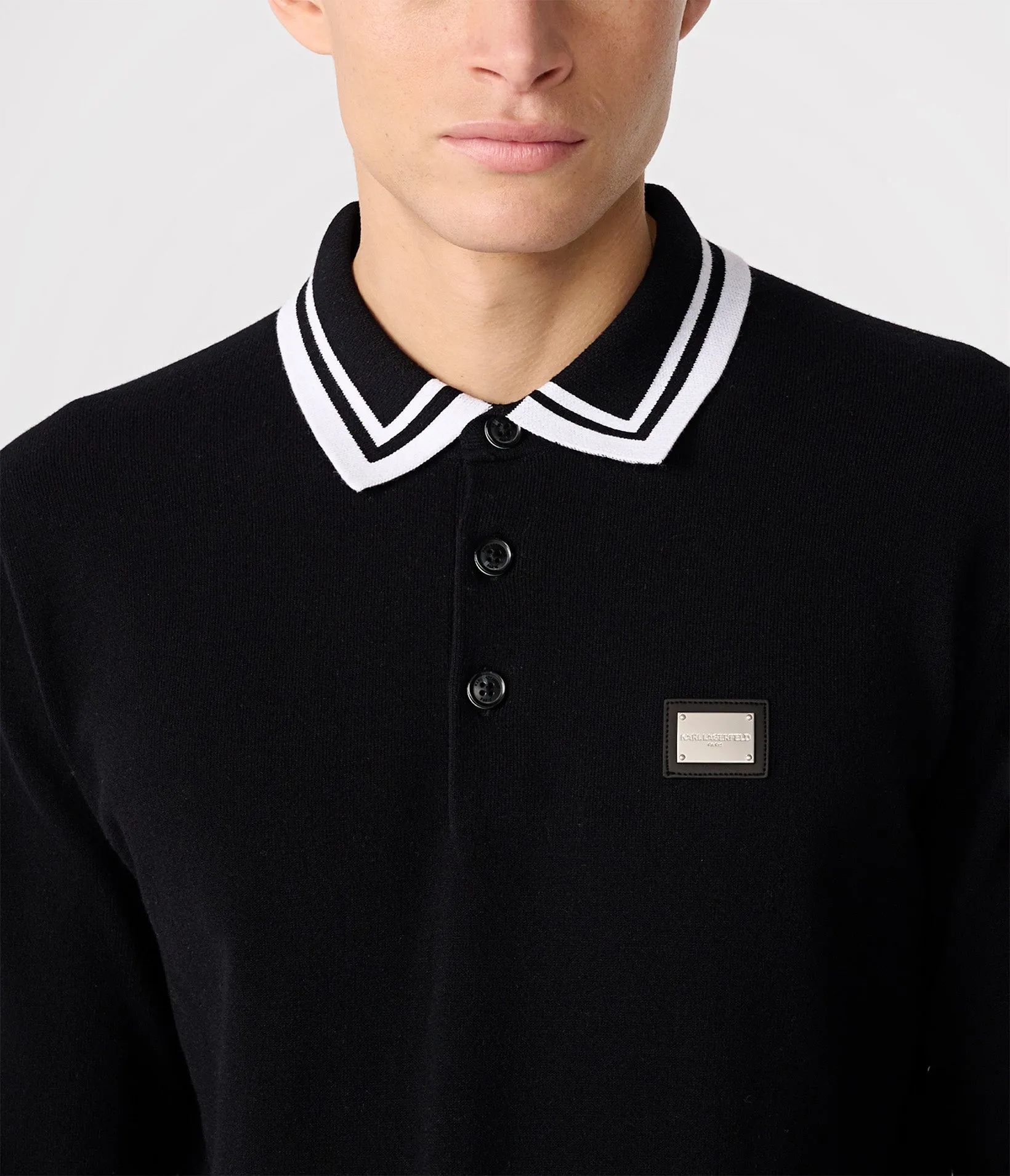 CONTRAST COLLAR SWEATER POLO sold by Karl Lagerfeld Paris product image thumbnail 3