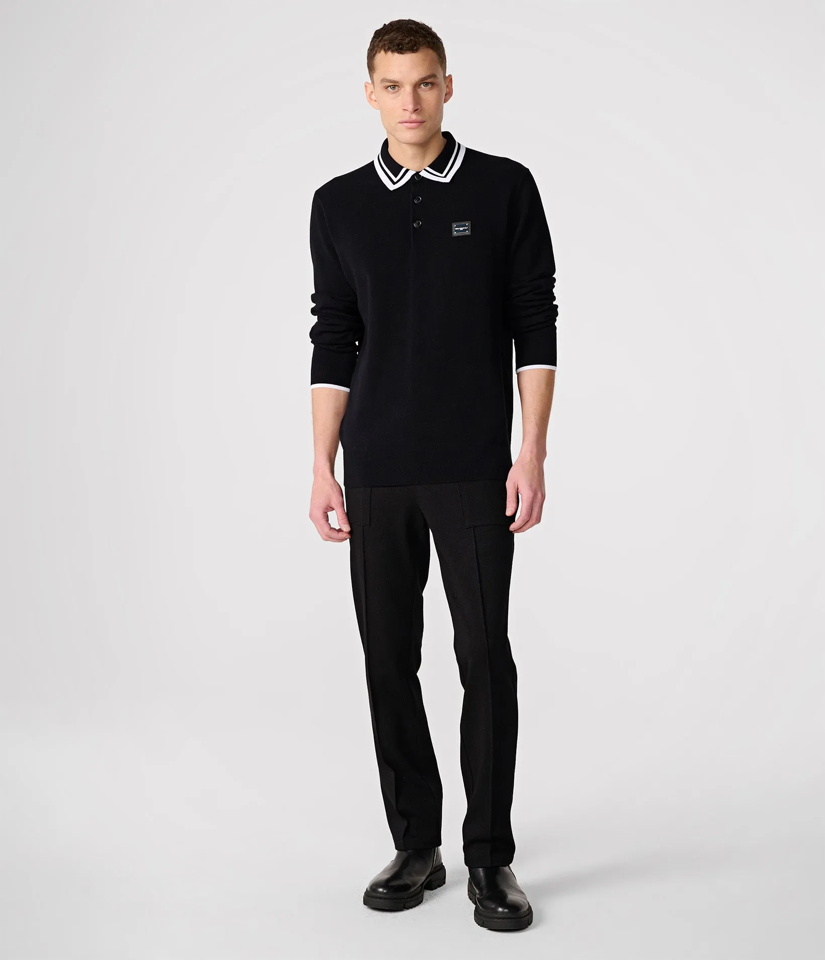CONTRAST COLLAR SWEATER POLO sold by Karl Lagerfeld Paris product image thumbnail 4
