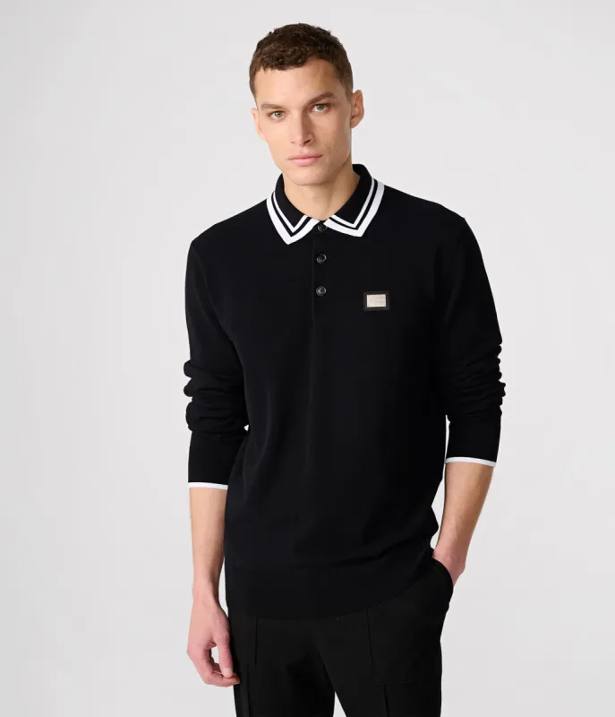 CONTRAST COLLAR SWEATER POLO sold by Karl Lagerfeld Paris