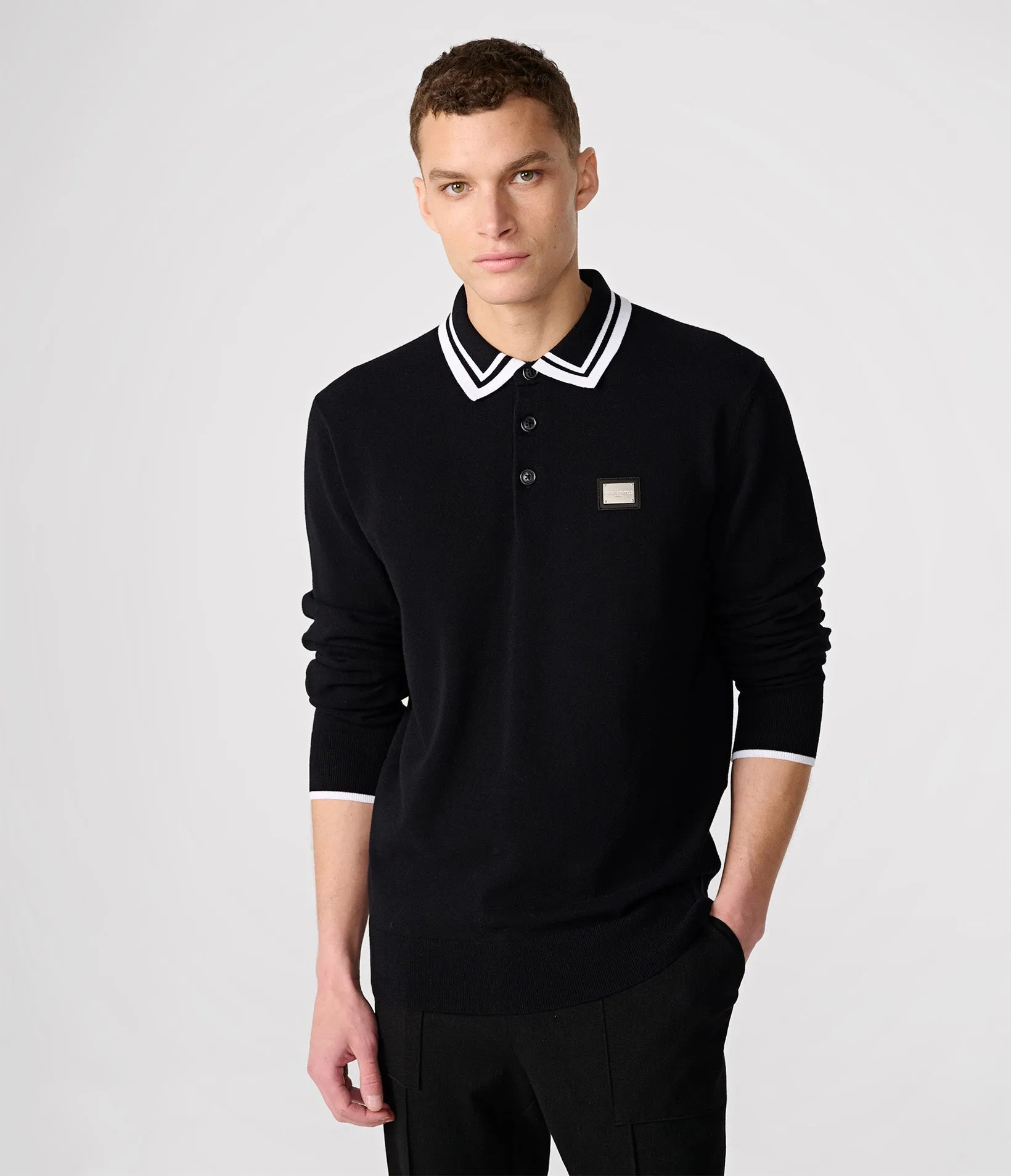 CONTRAST COLLAR SWEATER POLO sold by Karl Lagerfeld Paris