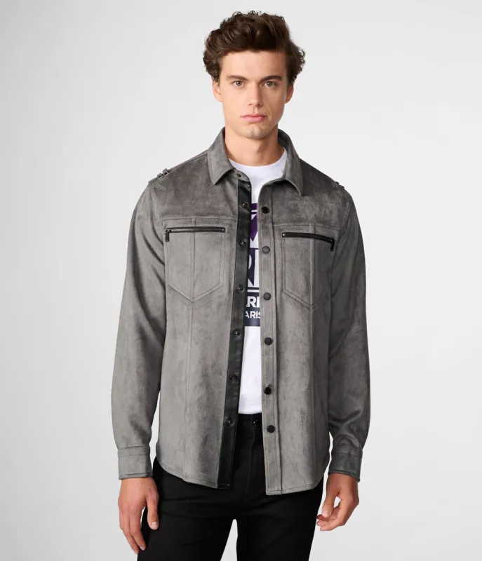 SUEDE MILITARY JACKET sold by Karl Lagerfeld Paris