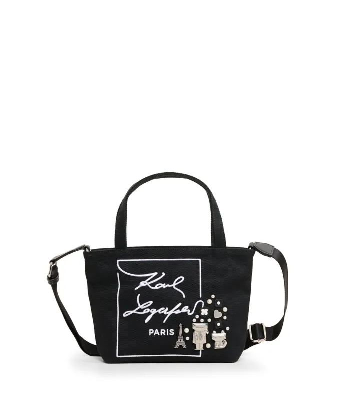 【在庫有即発】Karl Lagerfeld CANNES CANVAS TOTE C'EST LA VIE Cannes Totes | Karl Lagerfeld Paris