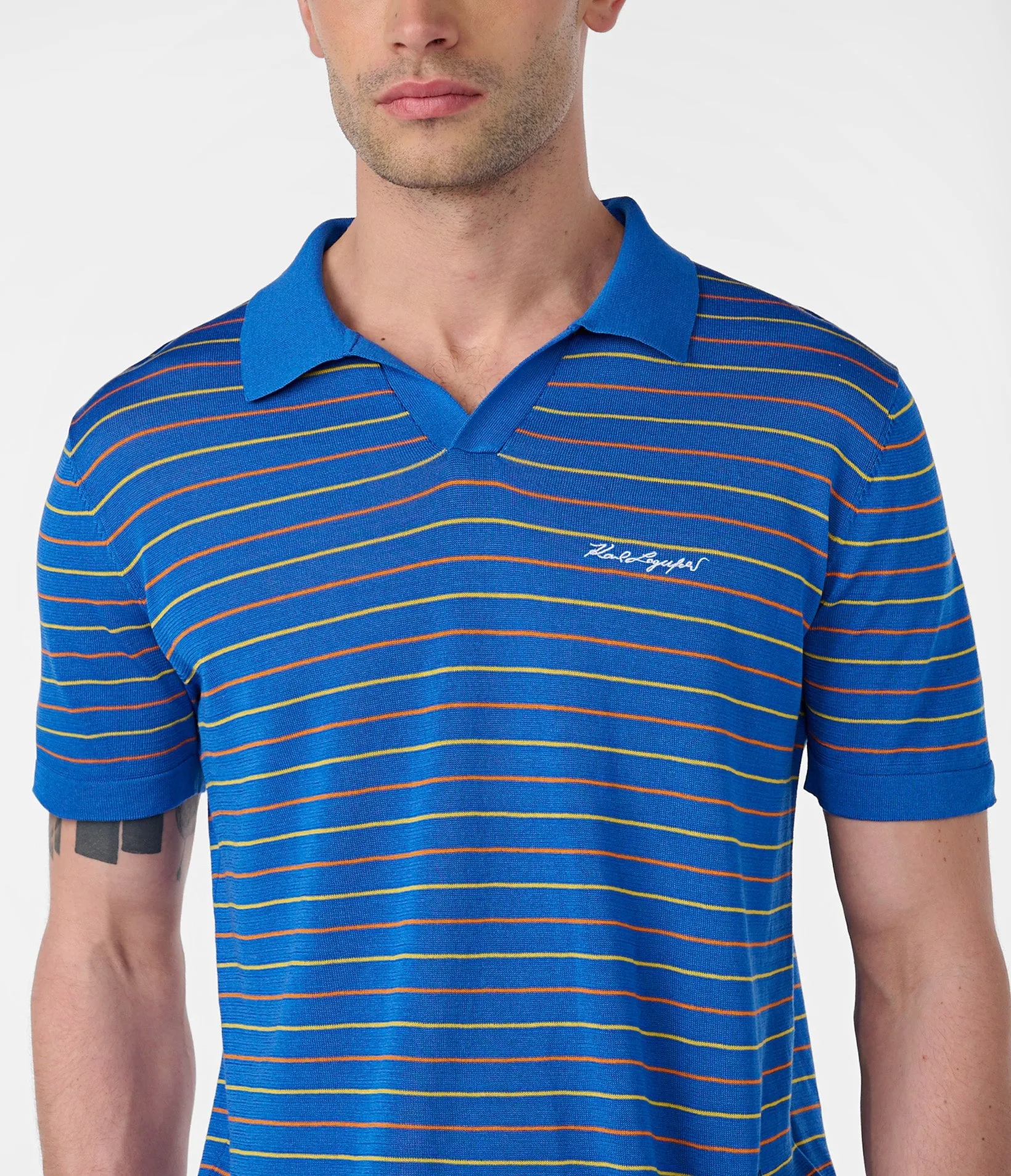 STRIPED POLO SWEATER sold by Karl Lagerfeld Paris product image thumbnail 3