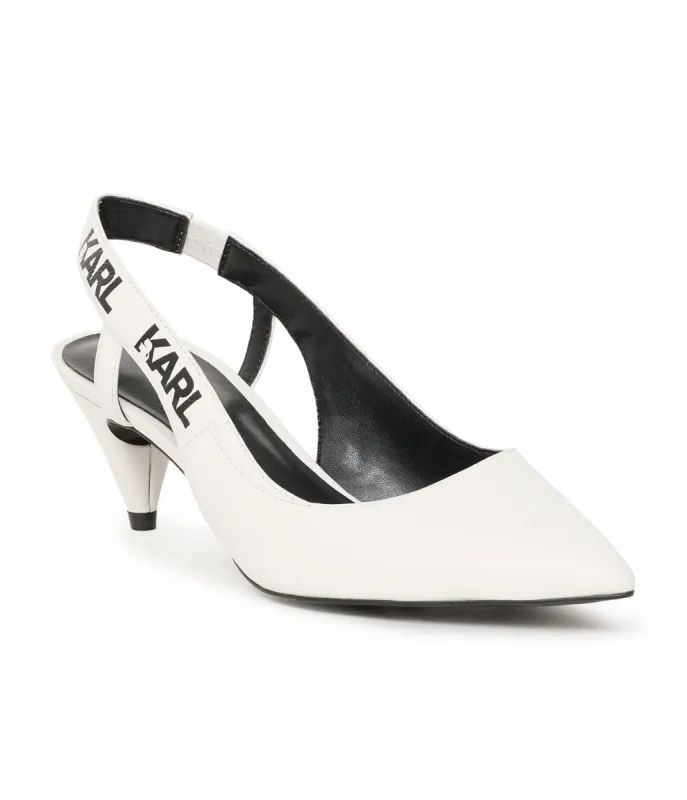 GISELLE LOGO SLINGBACK KITTEN HEEL sold by Karl Lagerfeld Paris