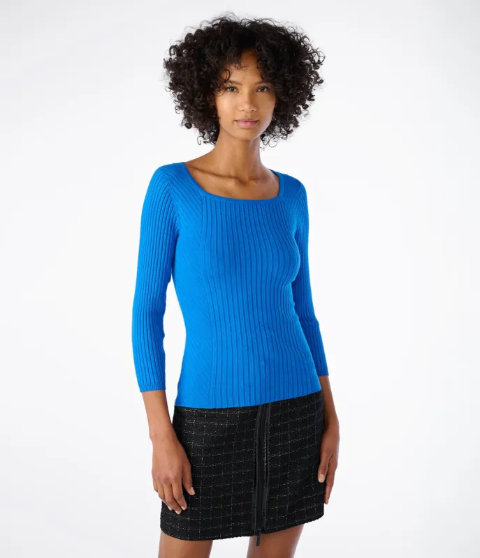 SQUARE NECK RIBBED SWEATER sold by Karl Lagerfeld Paris