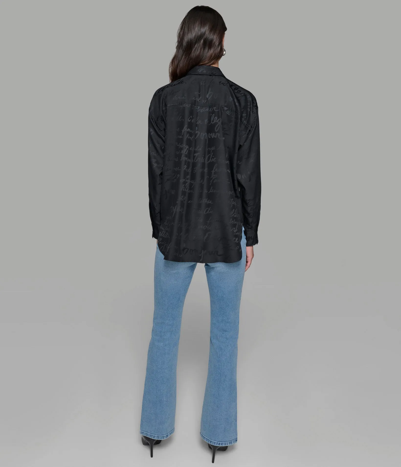 JACQUARD PRINT SOFT BUTTON DOWN SHIRT sold by Karl Lagerfeld Paris product image thumbnail 2