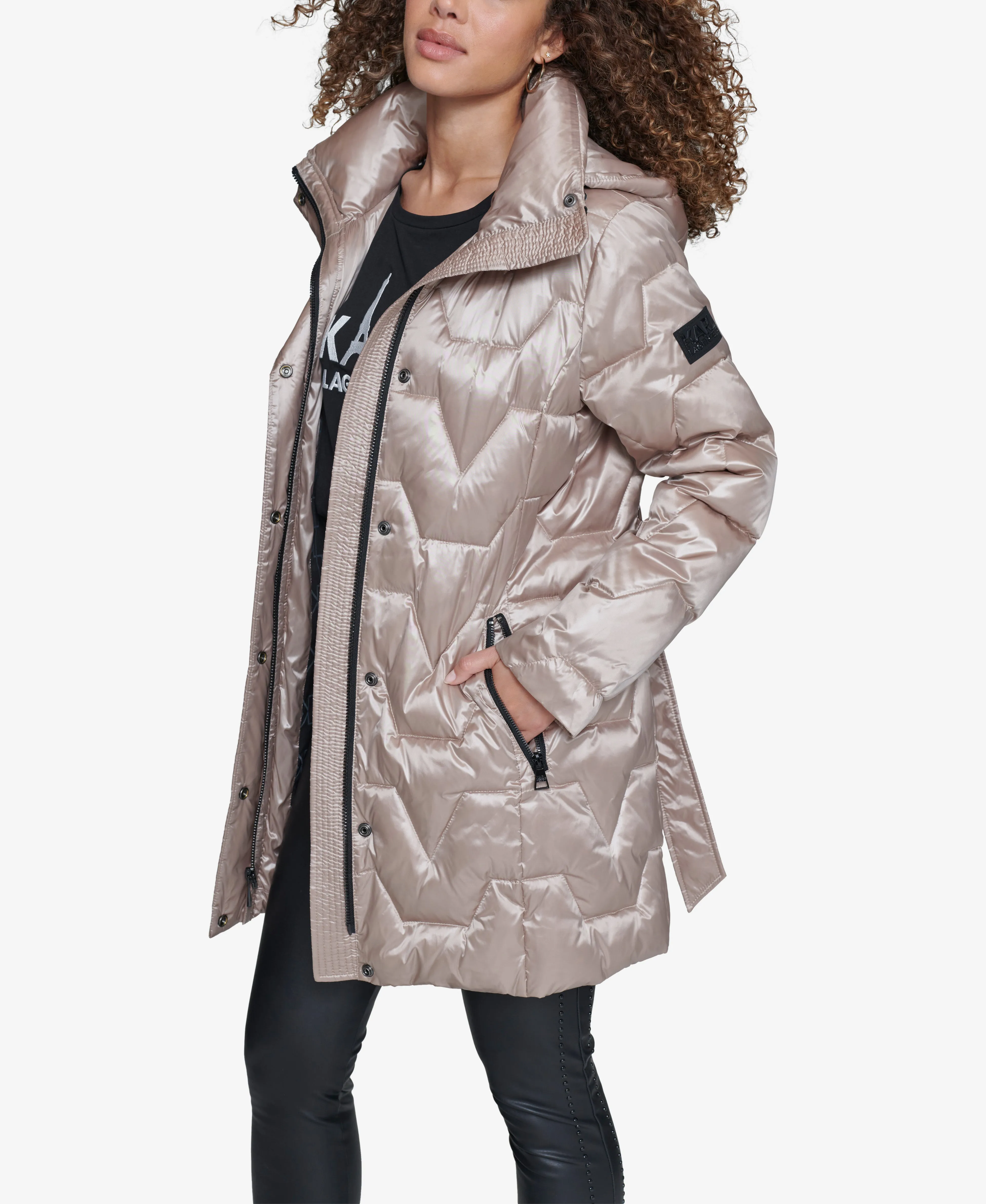 BELTED ZIG ZAG PUFFER sold by Karl Lagerfeld Paris product image thumbnail 3