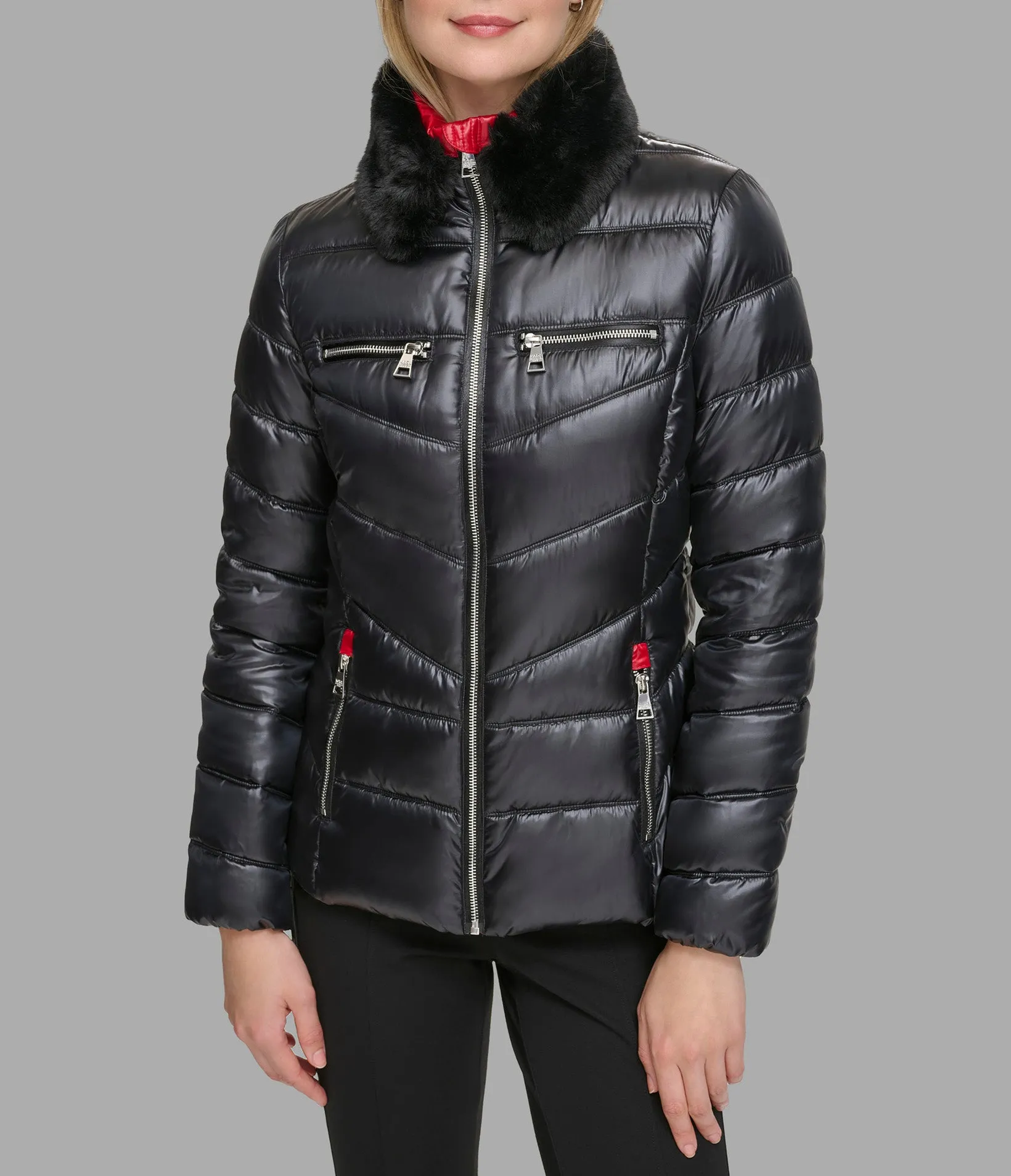 SHORT FUR TRIMMED PUFFER sold by Karl Lagerfeld Paris product image thumbnail 5