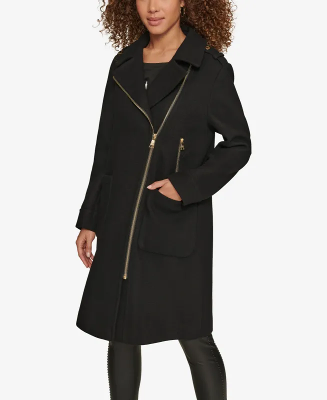 ASYMMETRICAL PATCH POCKET COAT made by Karl Lagerfeld Paris