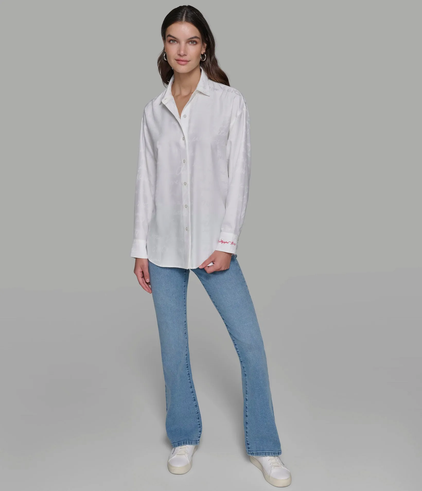 JACQUARD PRINT SOFT BUTTON DOWN sold by Karl Lagerfeld Paris product image thumbnail 5