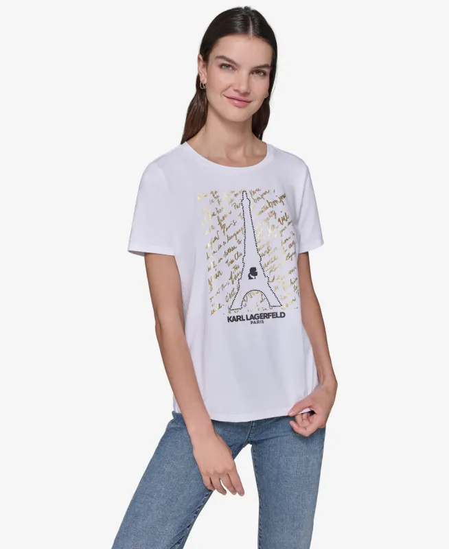 EIFFEL TOWER SCRIPT TEE sold by Karl Lagerfeld Paris