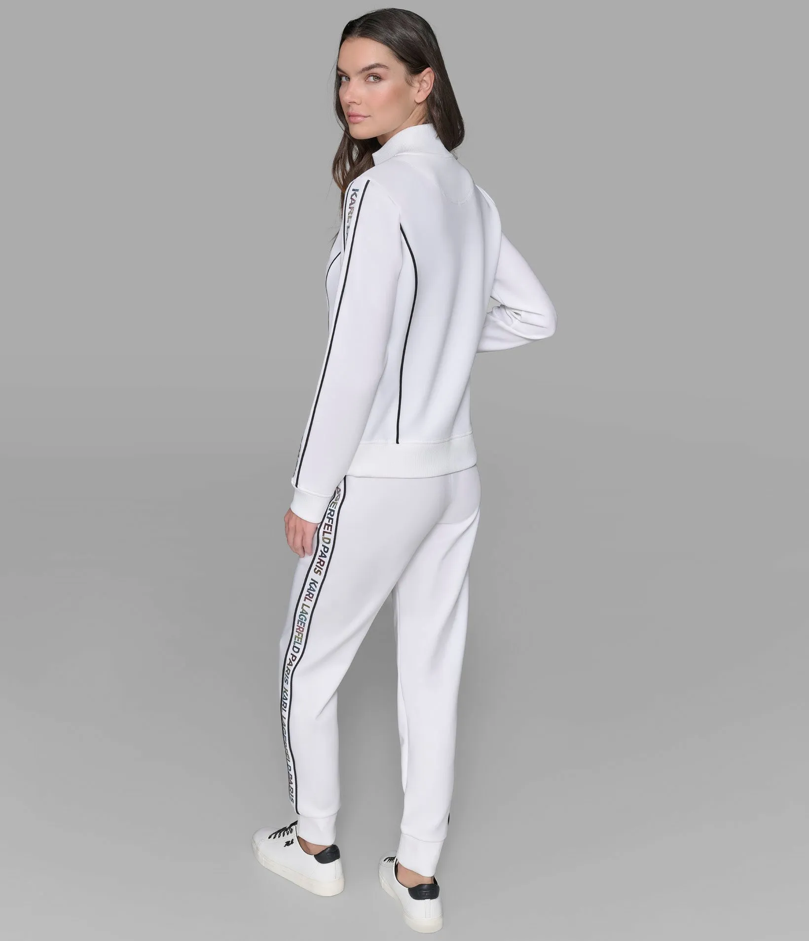 IRRIDESCENT LOGO SCUBA TRACK JACKET sold by Karl Lagerfeld Paris product image thumbnail 2