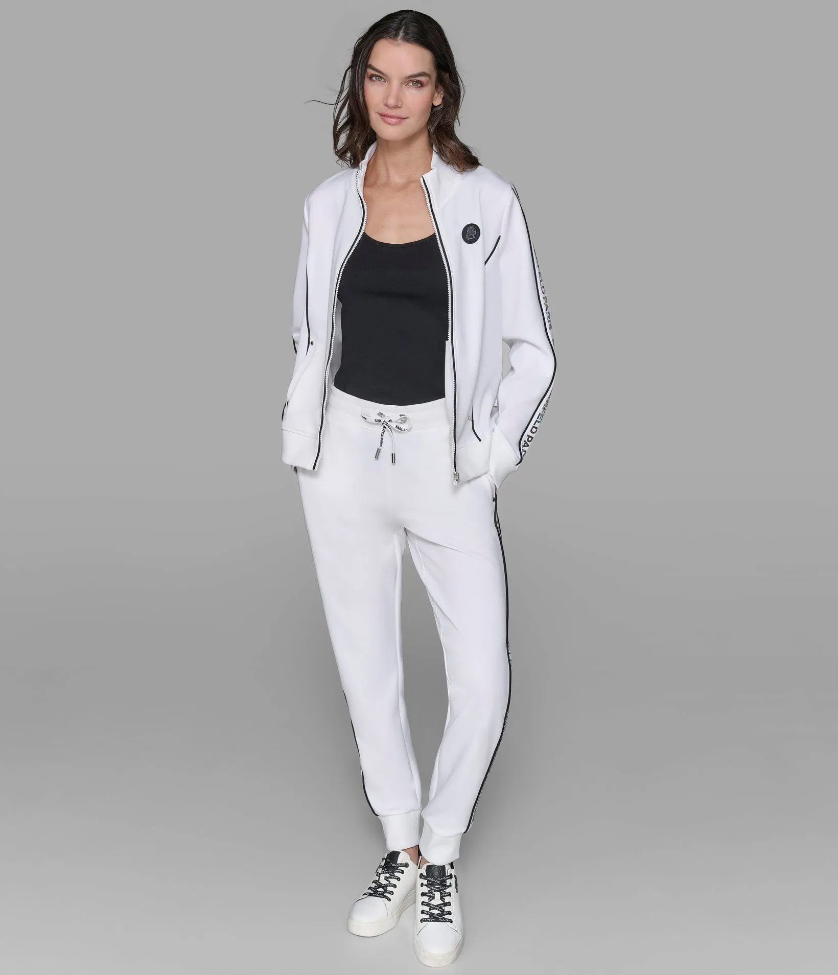 IRRIDESCENT LOGO SCUBA TRACK JACKET sold by Karl Lagerfeld Paris product image thumbnail 5