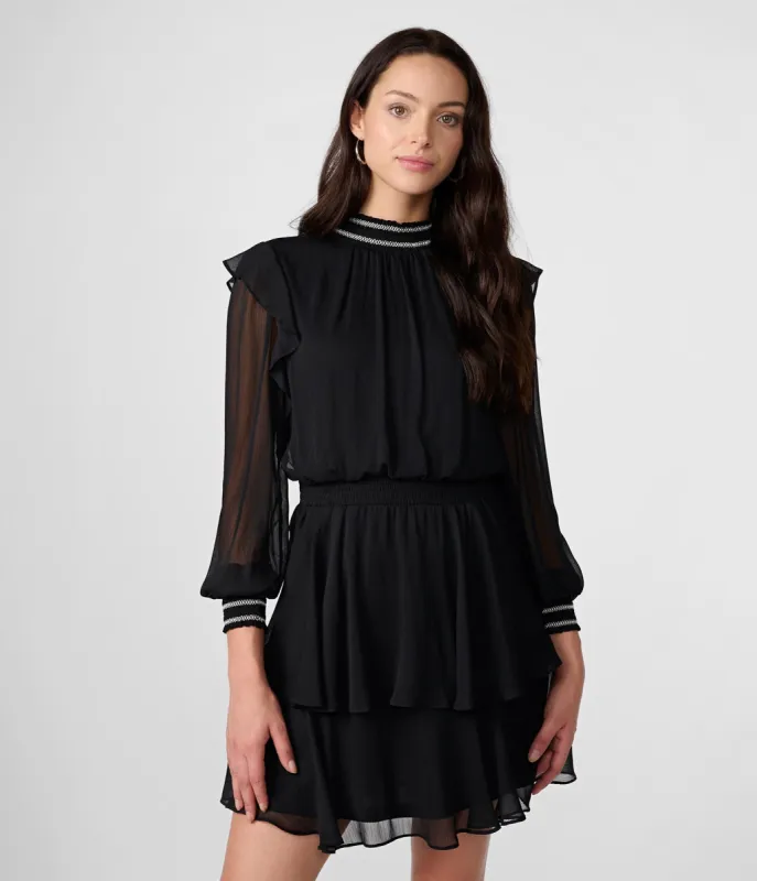 SMOCKED CHIFFON DRESS sold by Karl Lagerfeld Paris