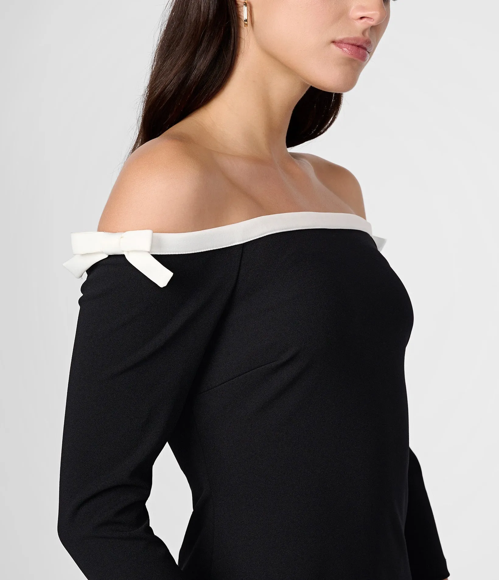 BOW DETAIL OFF THE SHOULDER DRESS sold by Karl Lagerfeld Paris product image thumbnail 2