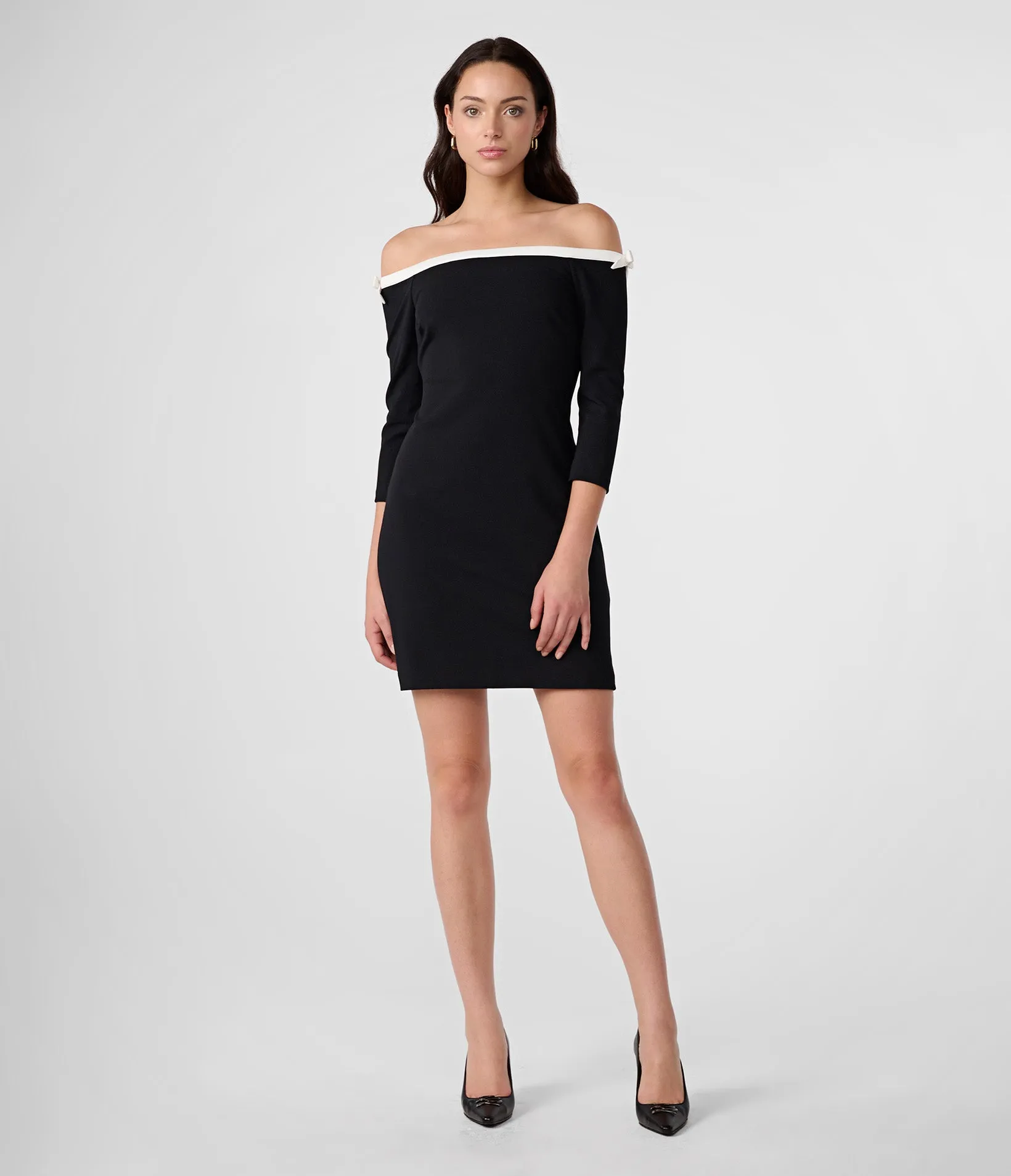 BOW DETAIL OFF THE SHOULDER DRESS sold by Karl Lagerfeld Paris product image thumbnail 3