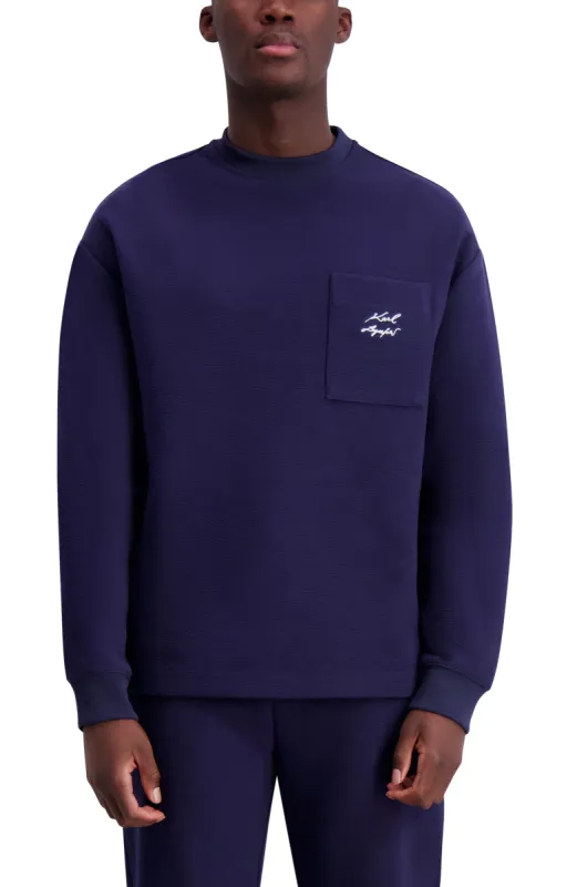 SIGNATURE CREW NECK FLEECE sold by Karl Lagerfeld Paris
