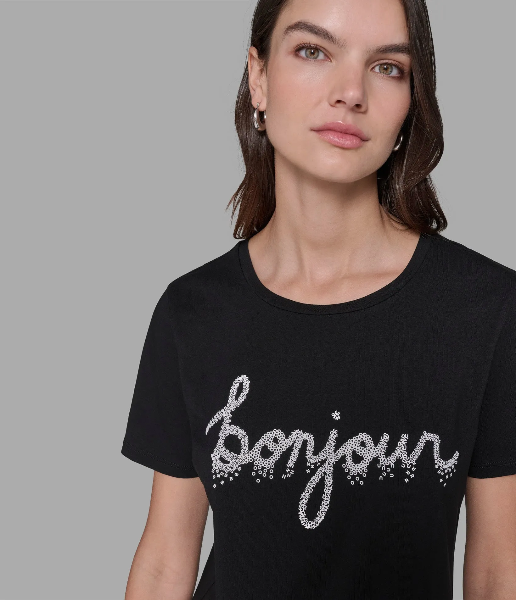 BONJOUR EMBELLISHED TEE sold by Karl Lagerfeld Paris product image thumbnail 5