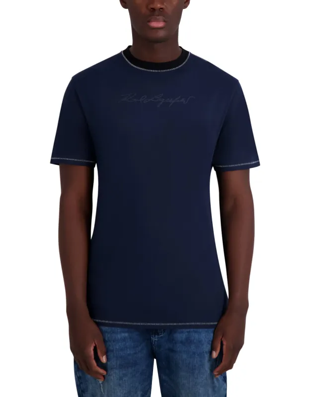 INTERLOCK SIGNATURE LOGO TEE sold by Karl Lagerfeld Paris