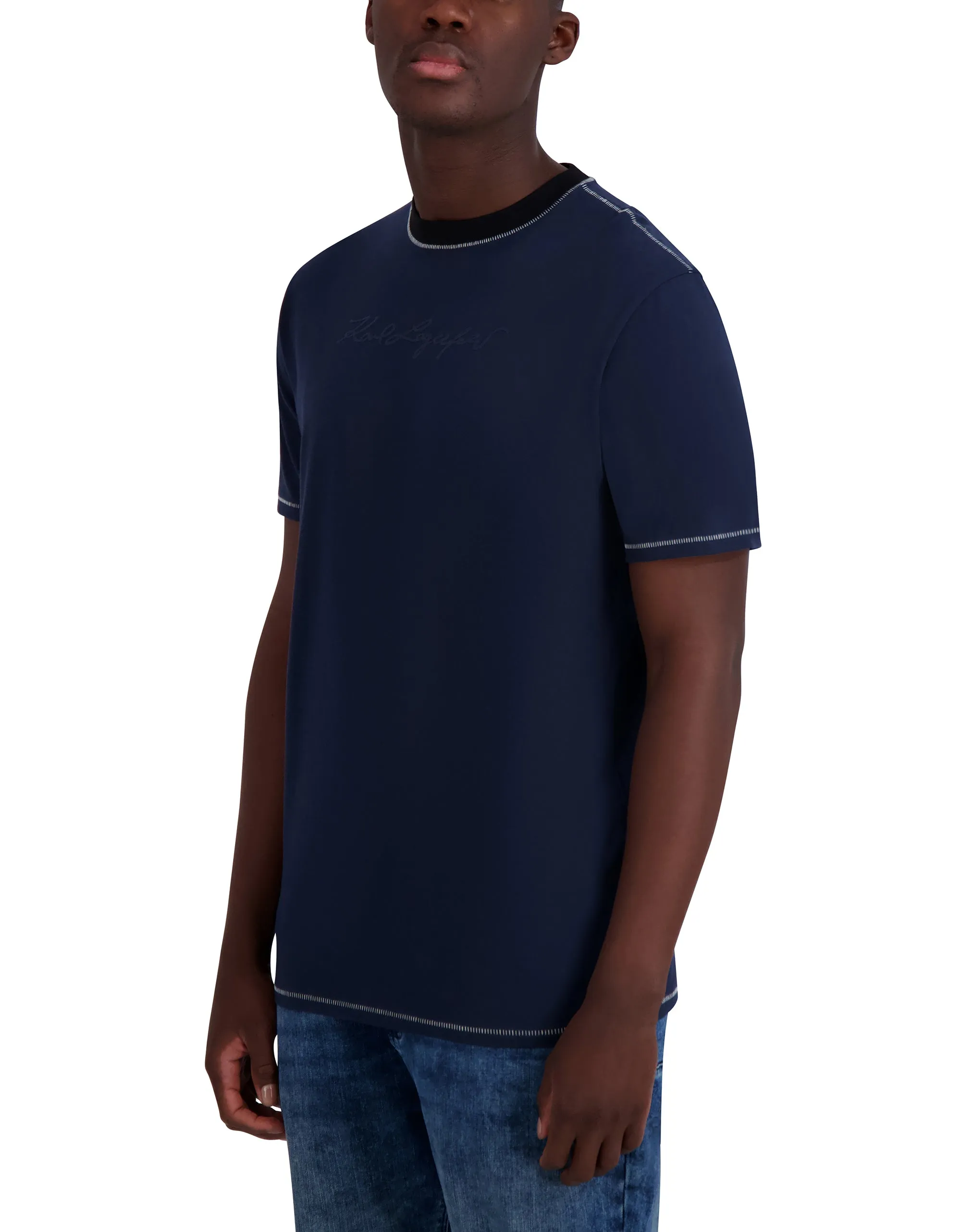 INTERLOCK SIGNATURE LOGO TEE sold by Karl Lagerfeld Paris product image thumbnail 3