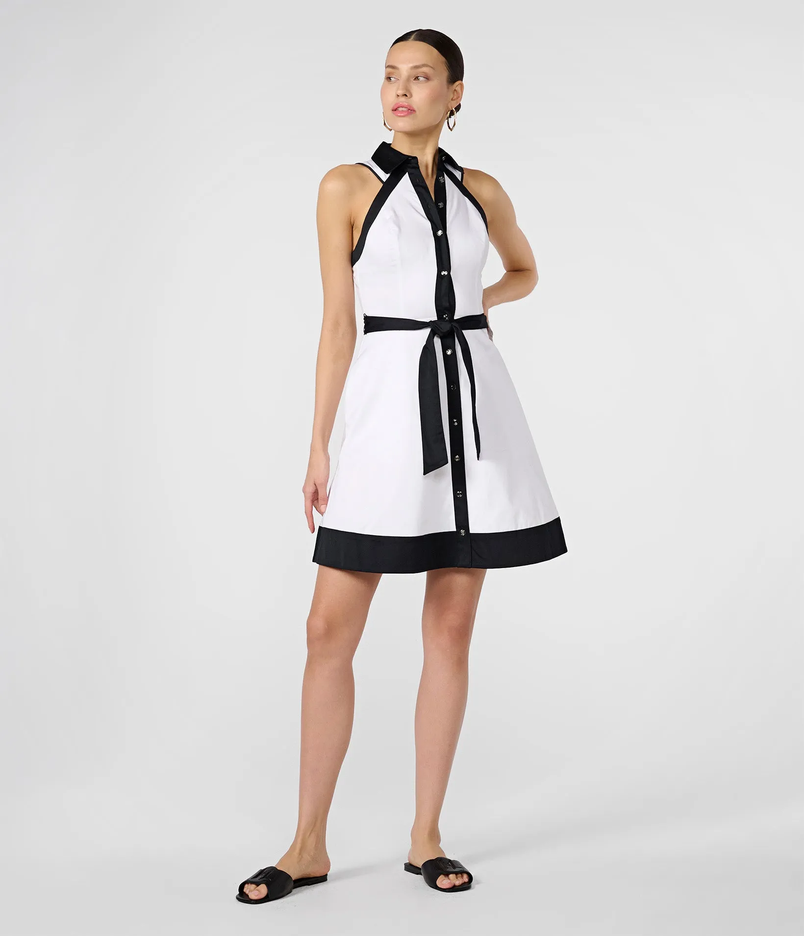 SLEEVELESS POPLIN SHIRT DRESS sold by Karl Lagerfeld Paris product image thumbnail 4