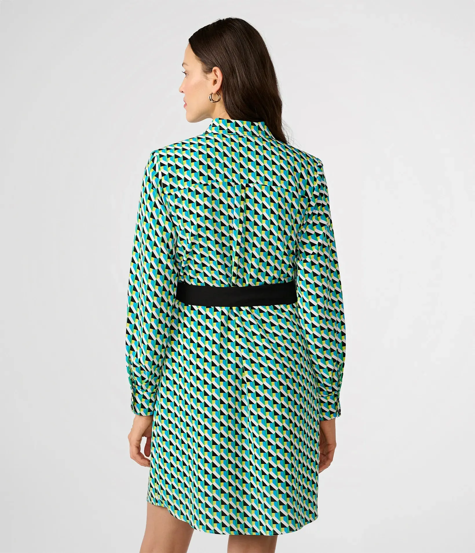 PRINTED SILKY CREPE SHIRT DRESS sold by Karl Lagerfeld Paris product image thumbnail 2